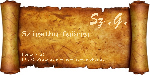 Szigethy György névjegykártya