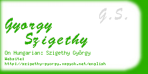 gyorgy szigethy business card
